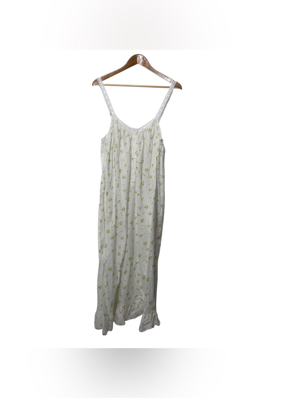 Victoria's Secret Cream Floral Slip Nightgown with Yellow floral Accents